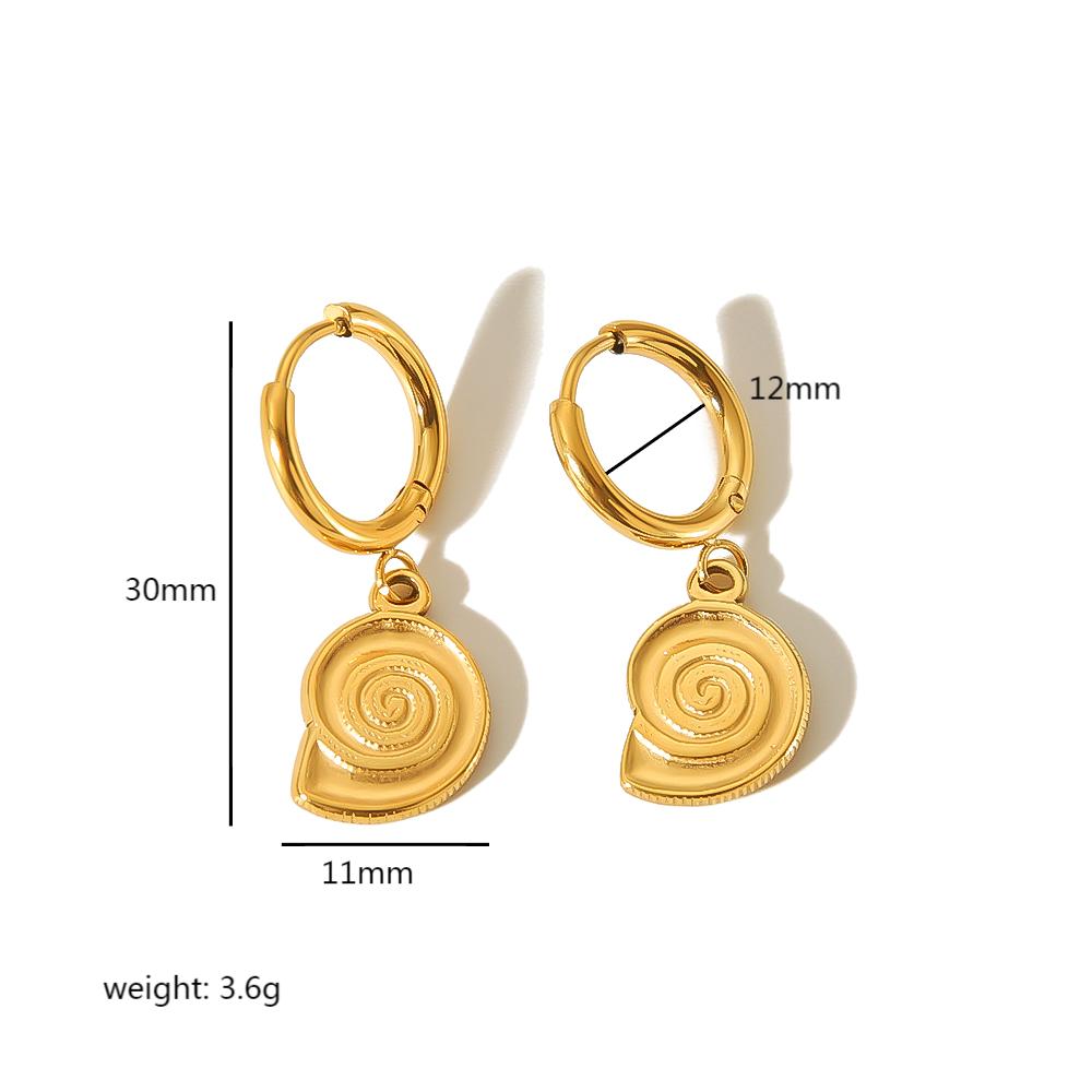 Spiral Shell Stainless Steel Hoop Earrings