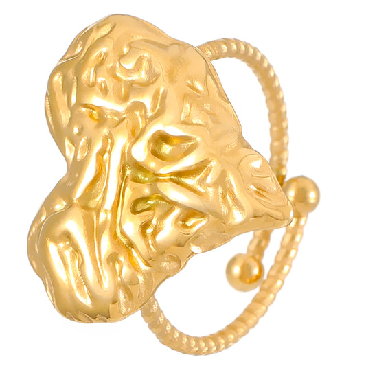 Melted Heart Stainless Steel Adjustable Ring