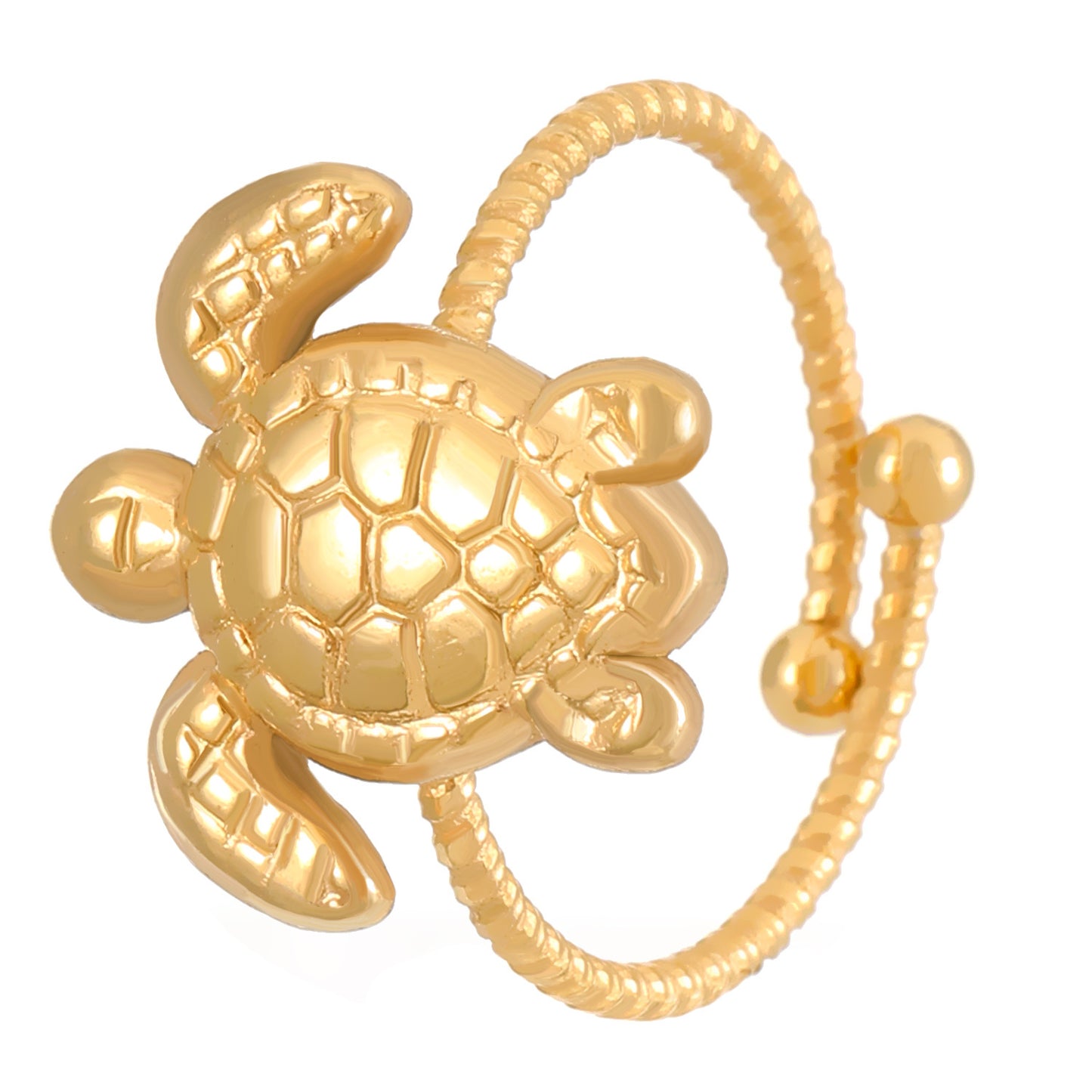 Turtle Stainless Steel Adjustable Ring