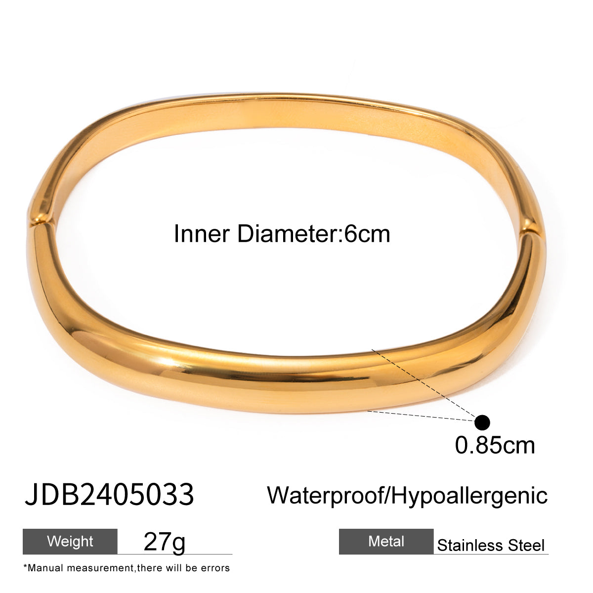 Plain Solid Cuff Bracelet | Stainless Steel