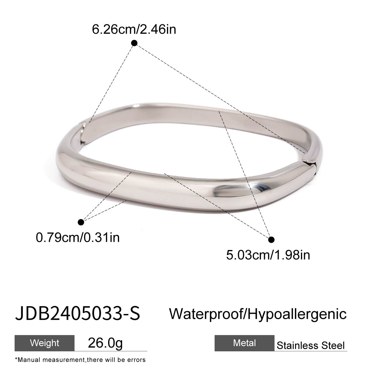 Plain Solid Cuff Bracelet | Stainless Steel