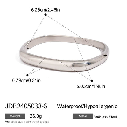 Plain Solid Cuff Bracelet | Stainless Steel