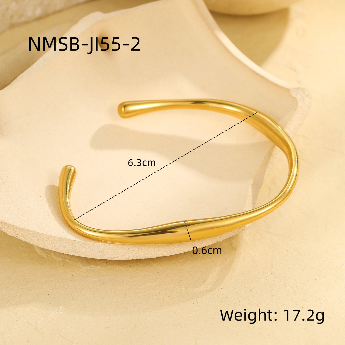 Solid Open Cuff Bracelet | Stainless Steel