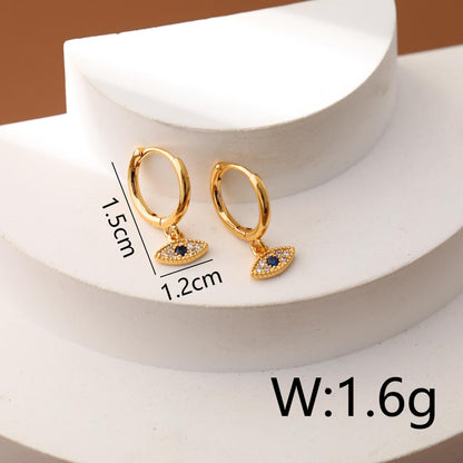 Evil Eye Stainless Steel Hoop Earrings