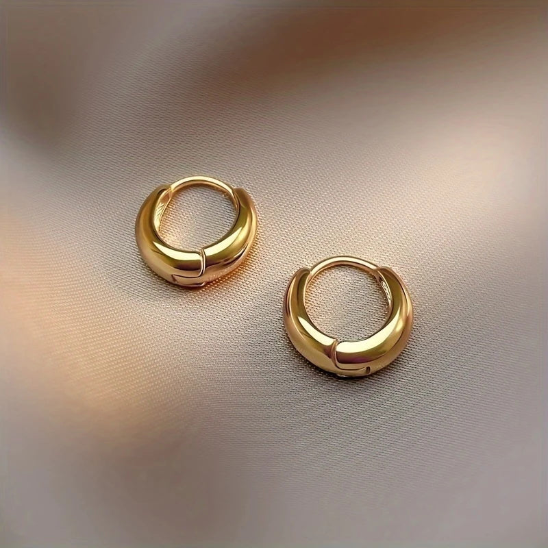 C Shape Stainless Steel Hoop Earrings
