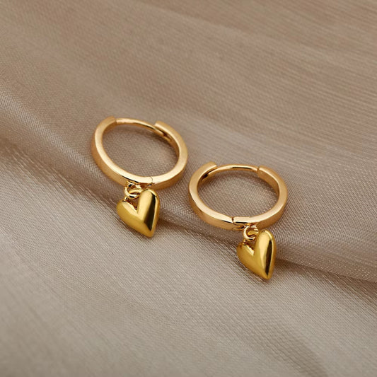 Hearts Stainless Steel Hoop Earrings