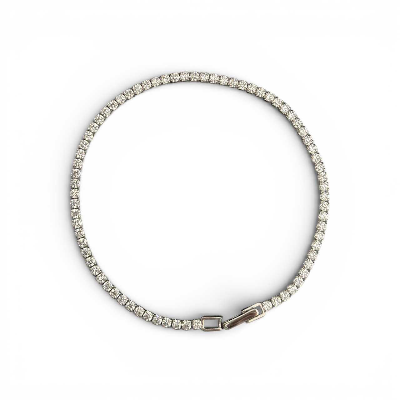 Round CZ Tennis Bracelet in 925 Silver