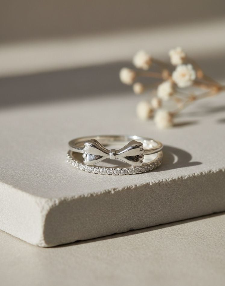 Silverbow - Dainty Cz Bow Ring | 925 Silver