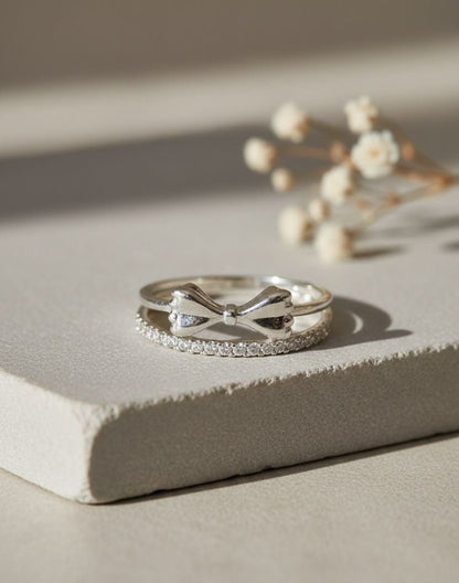 Silverbow - Dainty Cz Bow Ring | 925 Silver