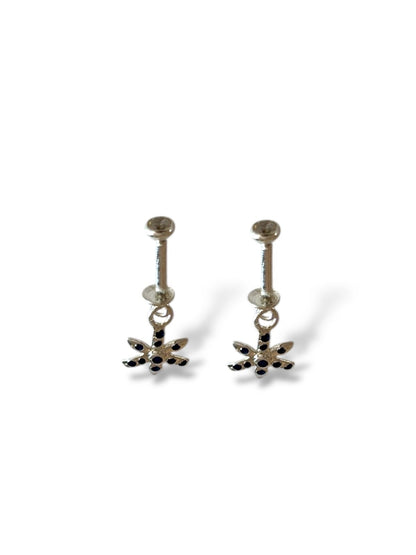 Midnight Star - Dainty CZ Helix/Bugadi Earrings | 925 Silver