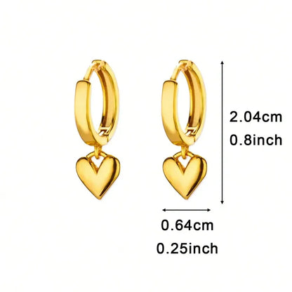 Hearts Stainless Steel Hoop Earrings