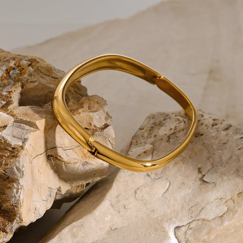 Plain Solid Cuff Bracelet | Stainless Steel