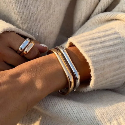 Plain Solid Cuff Bracelet | Stainless Steel