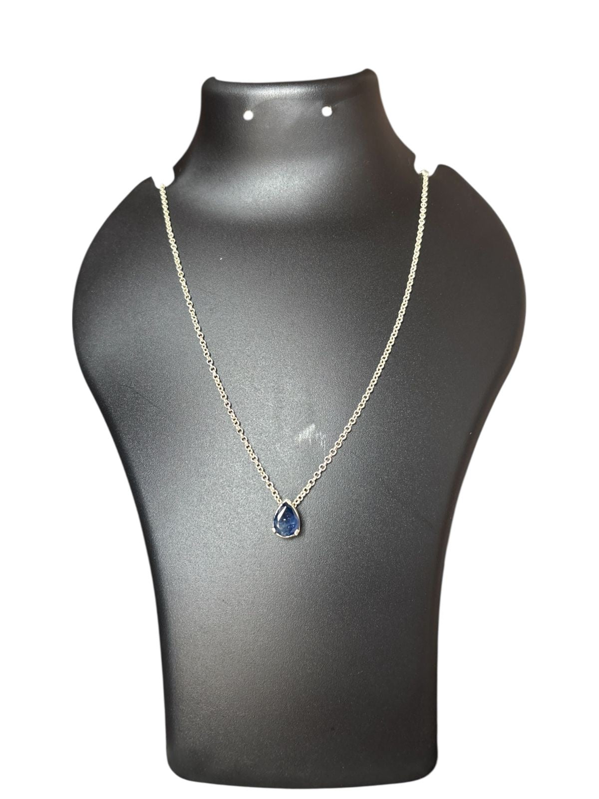Midnight Muse - Blue Sapphire Teardrop Necklace | 925 Sterling Silver