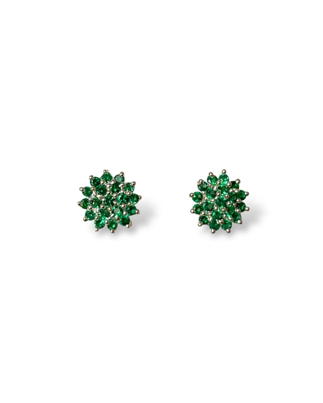 Dahlia Studs - Floral CZ Stud Earrings | 925 Silver