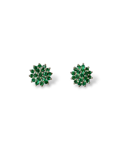 Dahlia Studs - Floral CZ Stud Earrings | 925 Silver