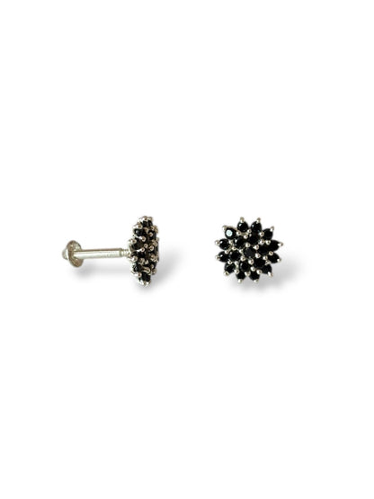 Dahlia Studs - Floral CZ Stud Earrings | 925 Silver
