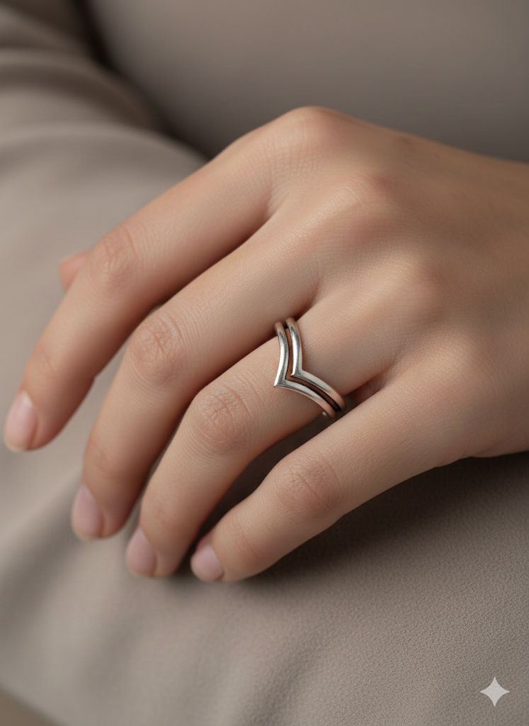 Twin Peak - Dual Band 925 Silver Ring