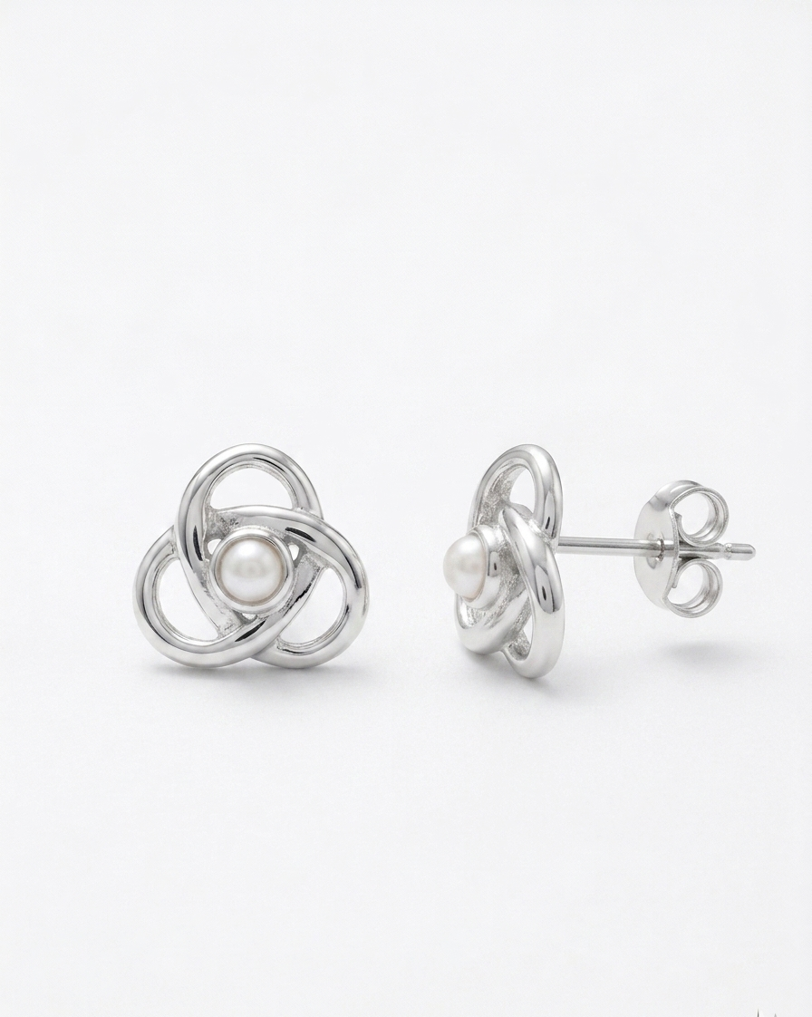 Triquetra — Trinity Knots Stud Earring | 925 Silver