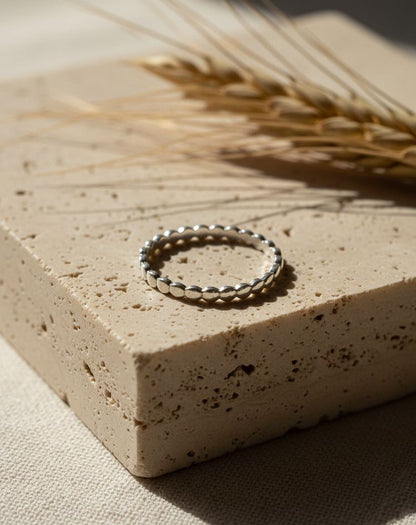 Silver Dots - Dotted 925 Silver Ring