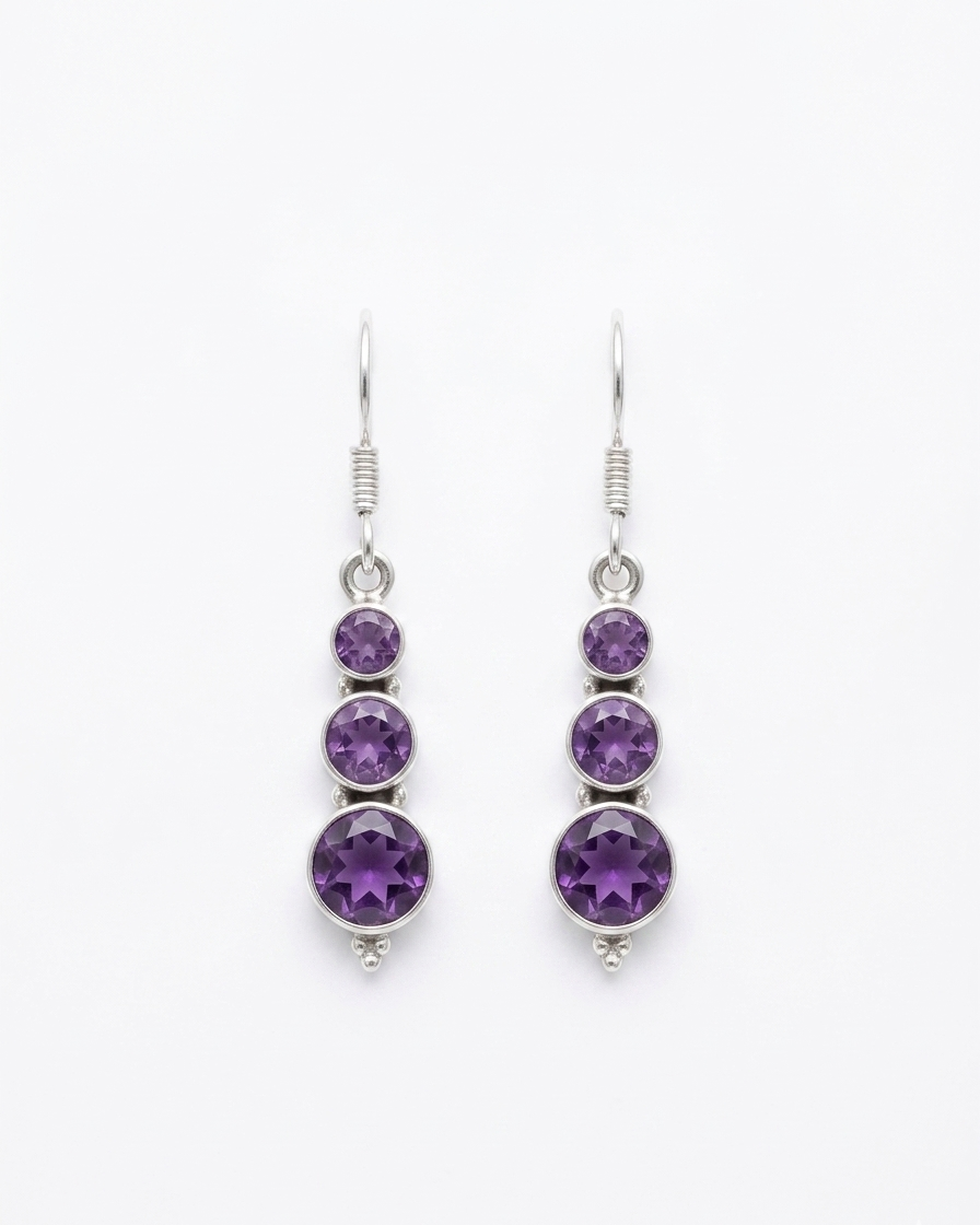 Cascades — Natural Gemstone Dangler Earrings | 925 Silver