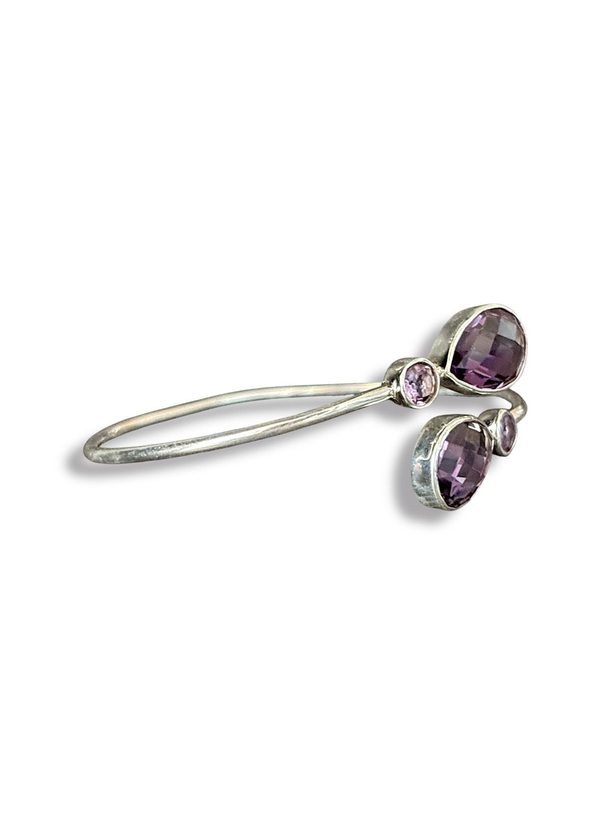 Dusk & Dawn - Two Stone Amethyst Bangle | 925 Silver