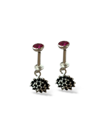 Noir bloom - Helix/Bugadi Earrings |925 Silver