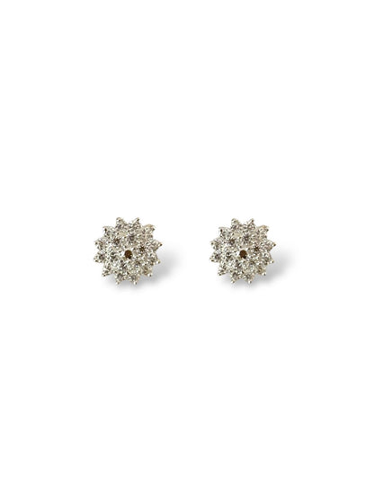 Dahlia Studs - Floral CZ Stud Earrings | 925 Silver