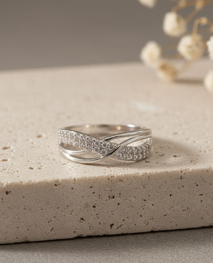 Eternal Wave - Infinity Ring with CZ | 925 Silver