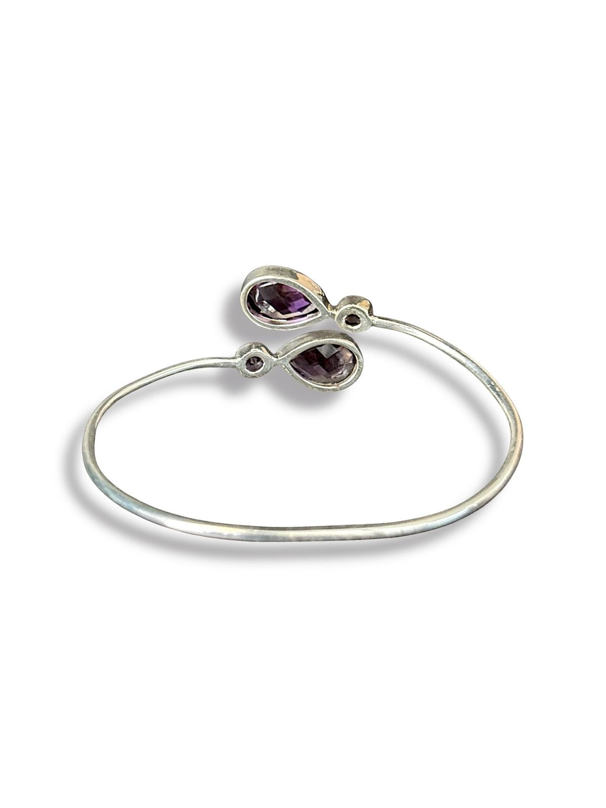 Dusk & Dawn - Two Stone Amethyst Bangle | 925 Silver