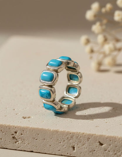 Turquoise Band Ring | 925 Silver