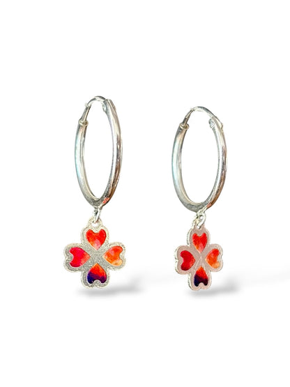 Clover Charm - Clover Hoop Earrings | 925 Silver