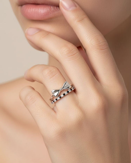 Silverbow - Dainty Cz Bow Ring | 925 Silver