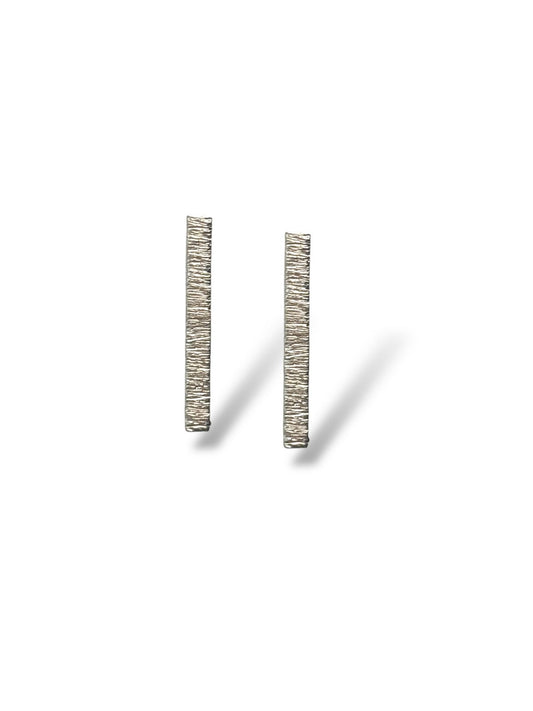 Luna Bar - Long Silver Bar Stud Earrings | 925 Silver