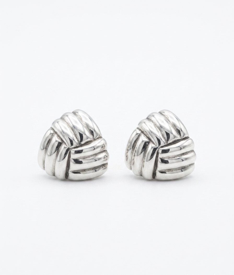 Trinity Lines — Sculptural Trinity Stud Earrings | 925 Silver