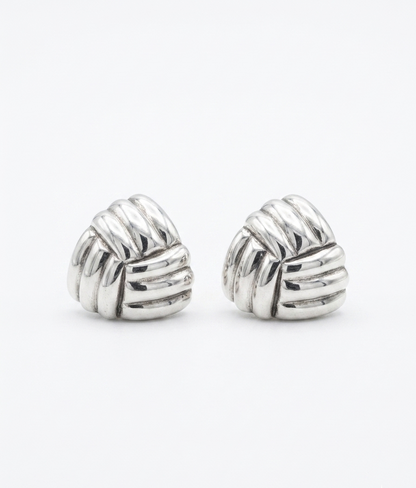 Trinity Lines — Sculptural Trinity Stud Earrings | 925 Silver
