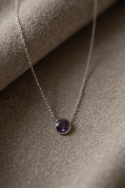 Violet Dew - Amethyst Gemstone Necklace | 925 Silver