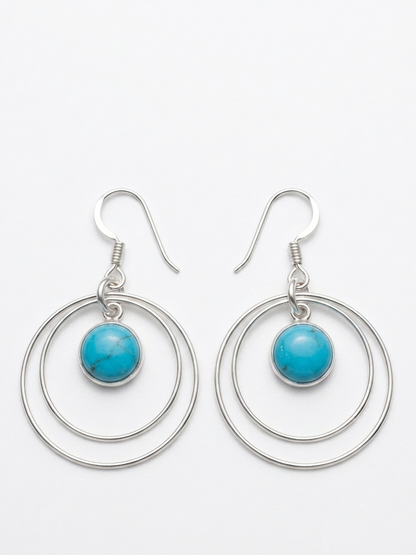 Turquoise Orbit — Turquoise Dangler Earrings | 925 Silver