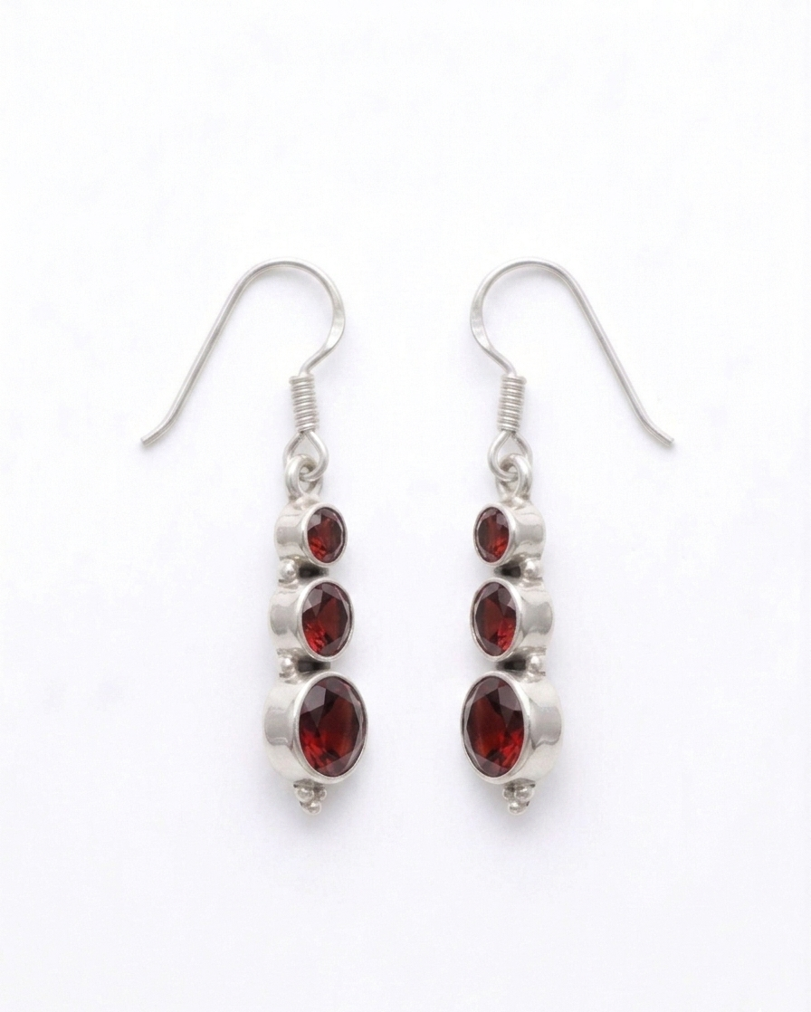 Cascades — Natural Gemstone Dangler Earrings | 925 Silver