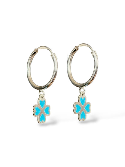 Clover Charm - Clover Hoop Earrings | 925 Silver