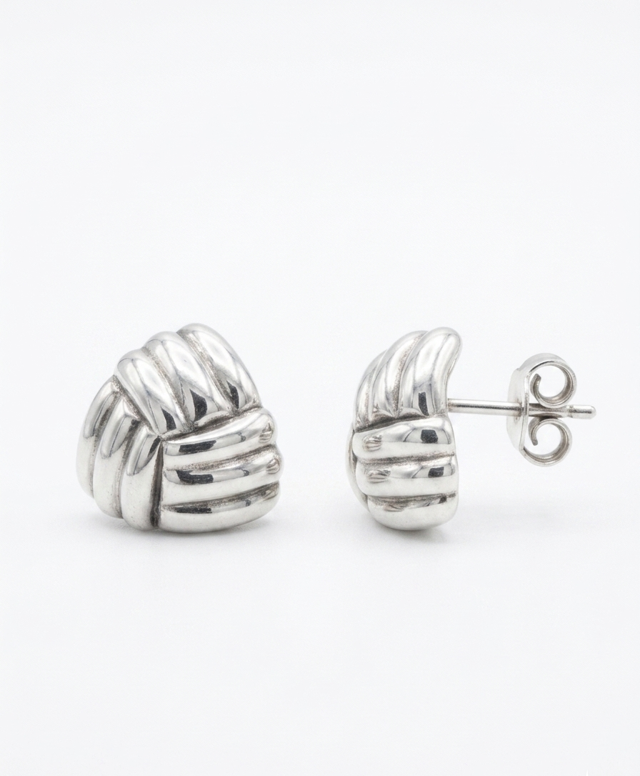 Trinity Lines — Sculptural Trinity Stud Earrings | 925 Silver