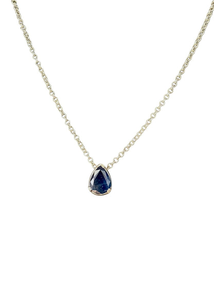 Midnight Muse - Blue Sapphire Teardrop Necklace | 925 Sterling Silver