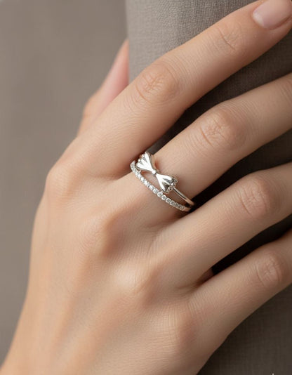 Silverbow - Dainty Cz Bow Ring | 925 Silver
