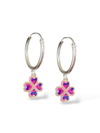 Clover Charm - Clover Hoop Earrings | 925 Silver
