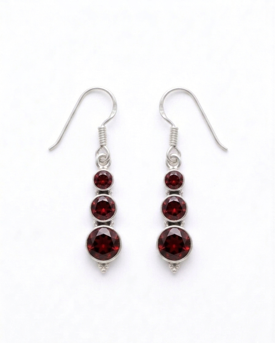 Cascades — Natural Gemstone Dangler Earrings | 925 Silver