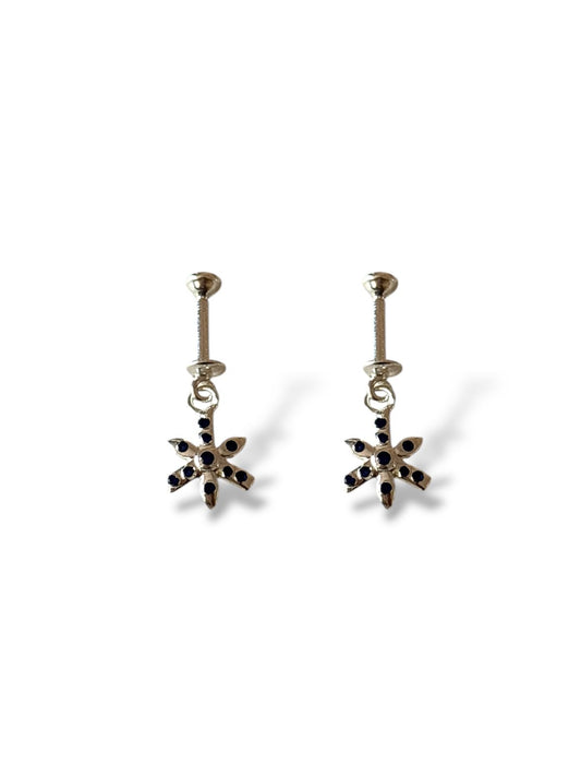 Midnight Star - Dainty CZ Helix/Bugadi Earrings | 925 Silver