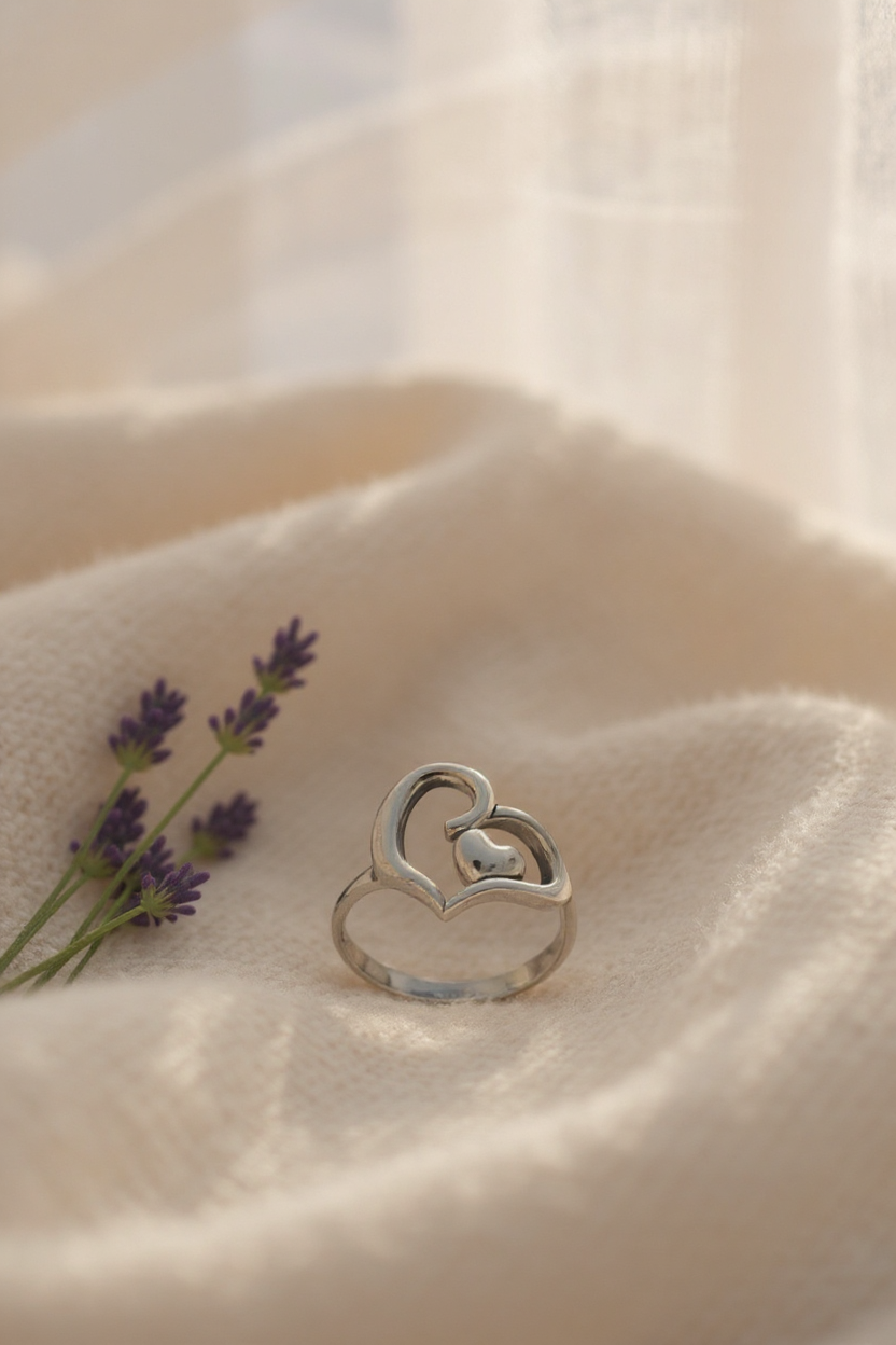 Sacred Hearts - Adjustable Heart Ring | 925 Silver