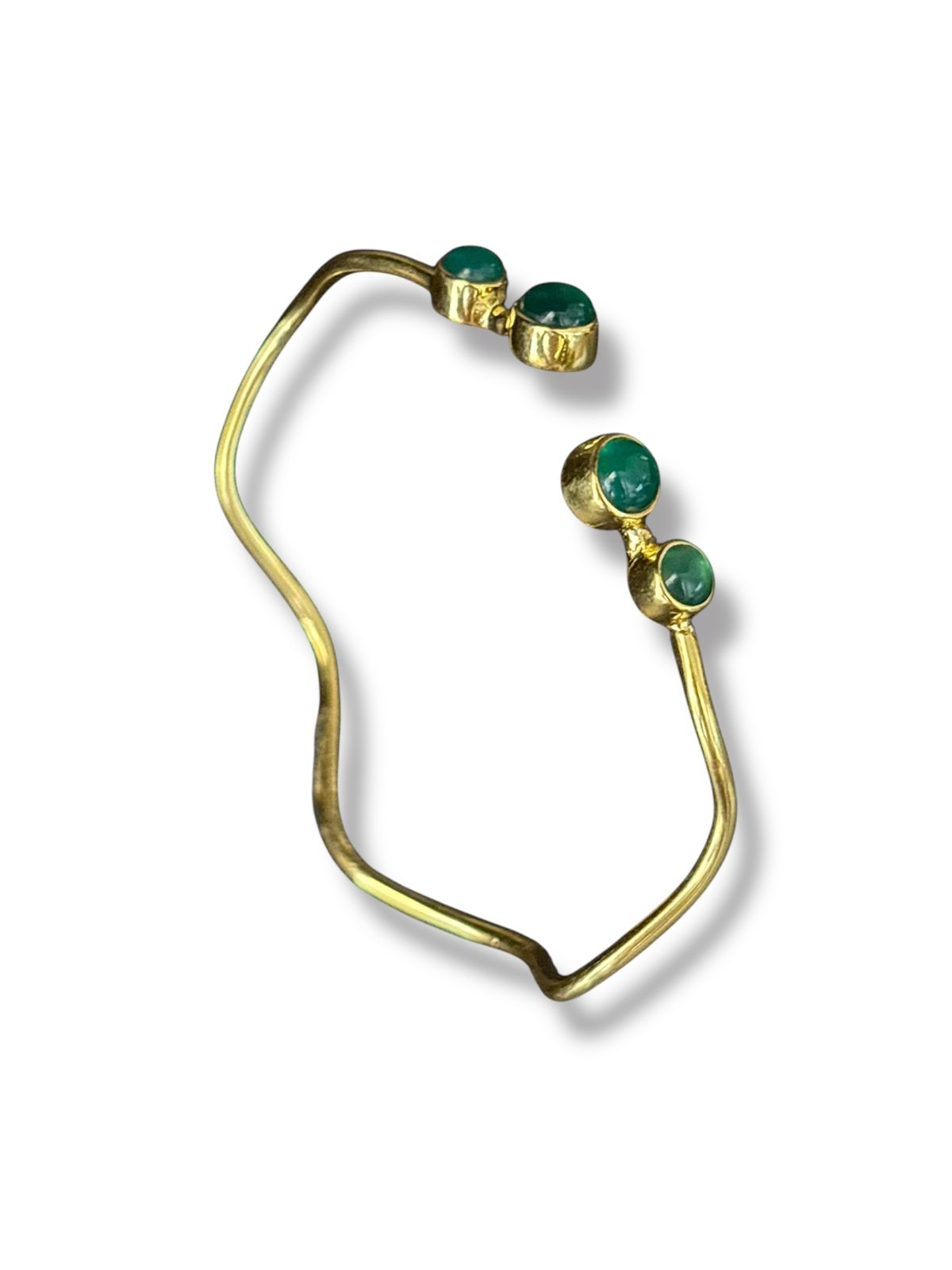 Golden Dew - Gold Plated Wavy Cuff Bangle | 925 Silver
