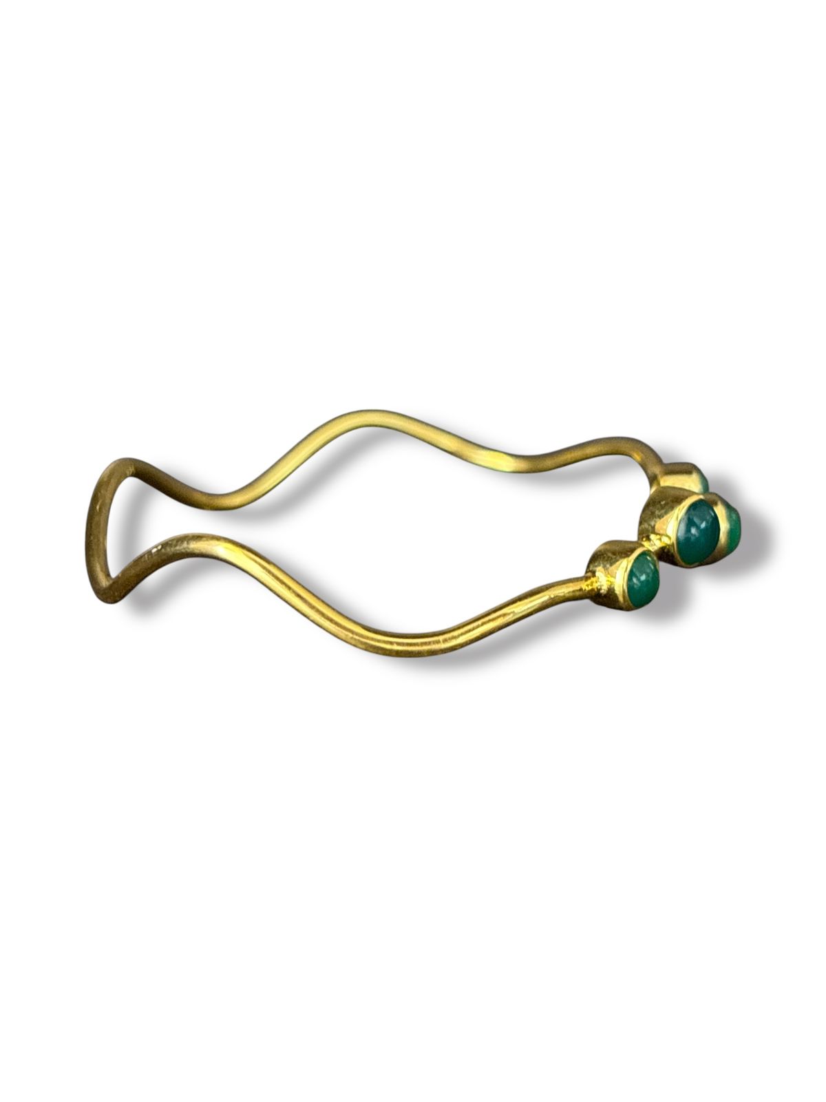 Golden Dew - Gold Plated Wavy Cuff Bangle | 925 Silver