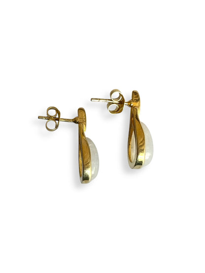 Golden Hour - Gold Plated Moonstone Stud Earrings | 925 Silver